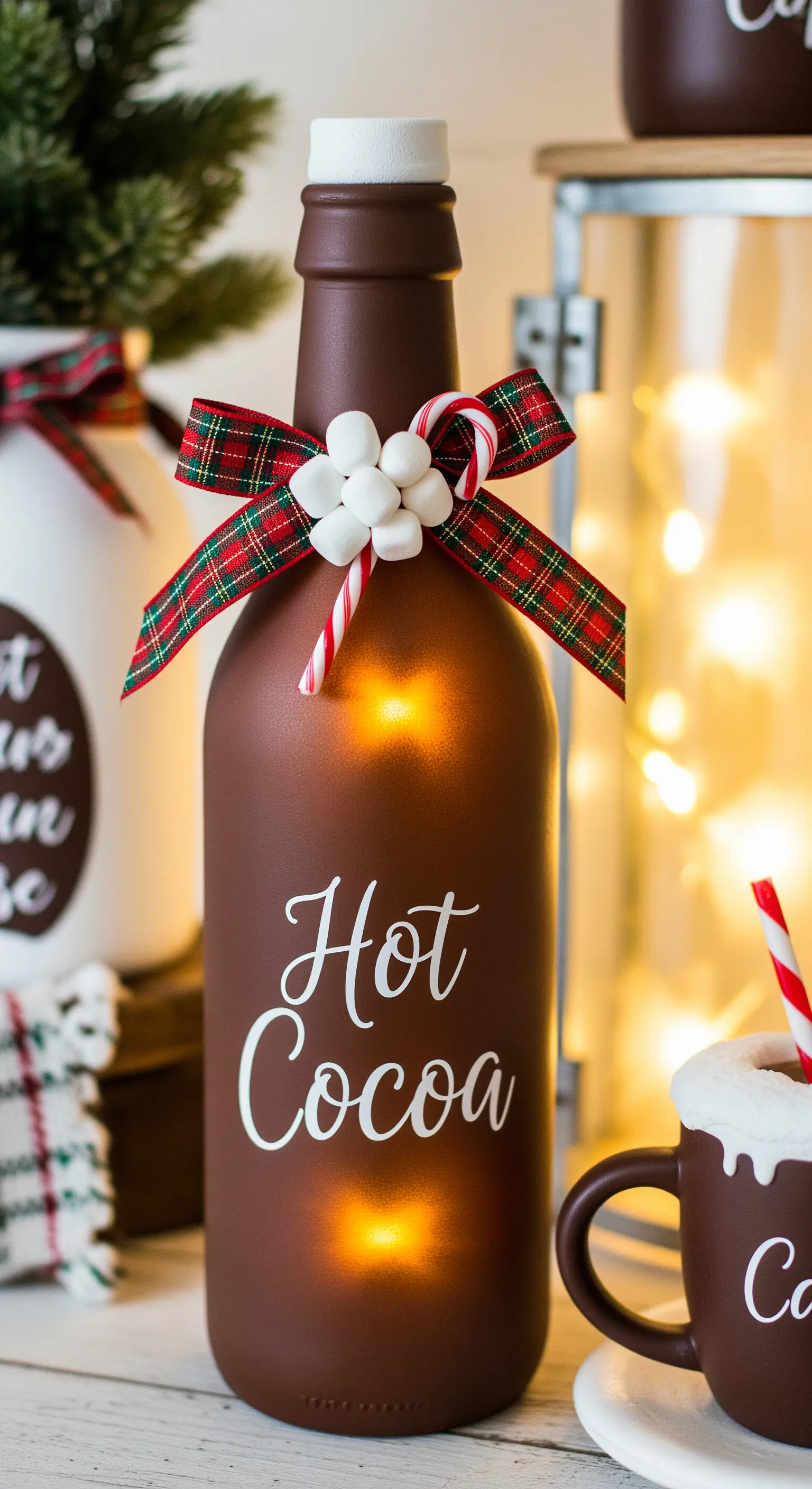 Bottiglia marrone con scritta 