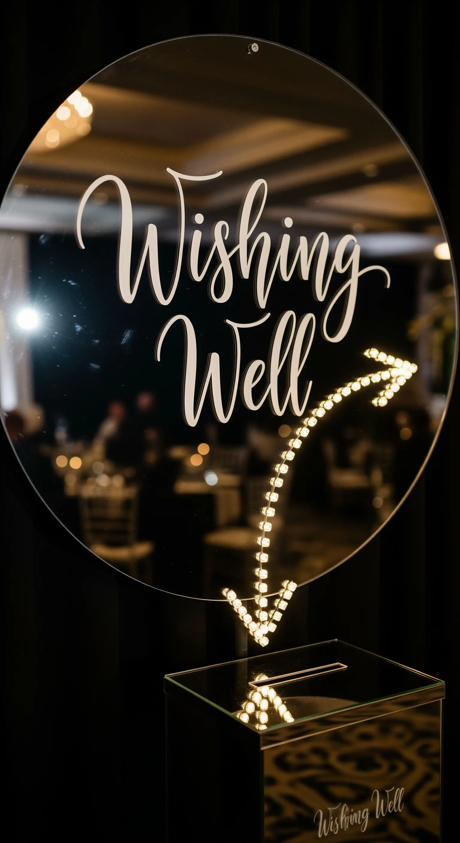 Specchio rotondo con scritta 