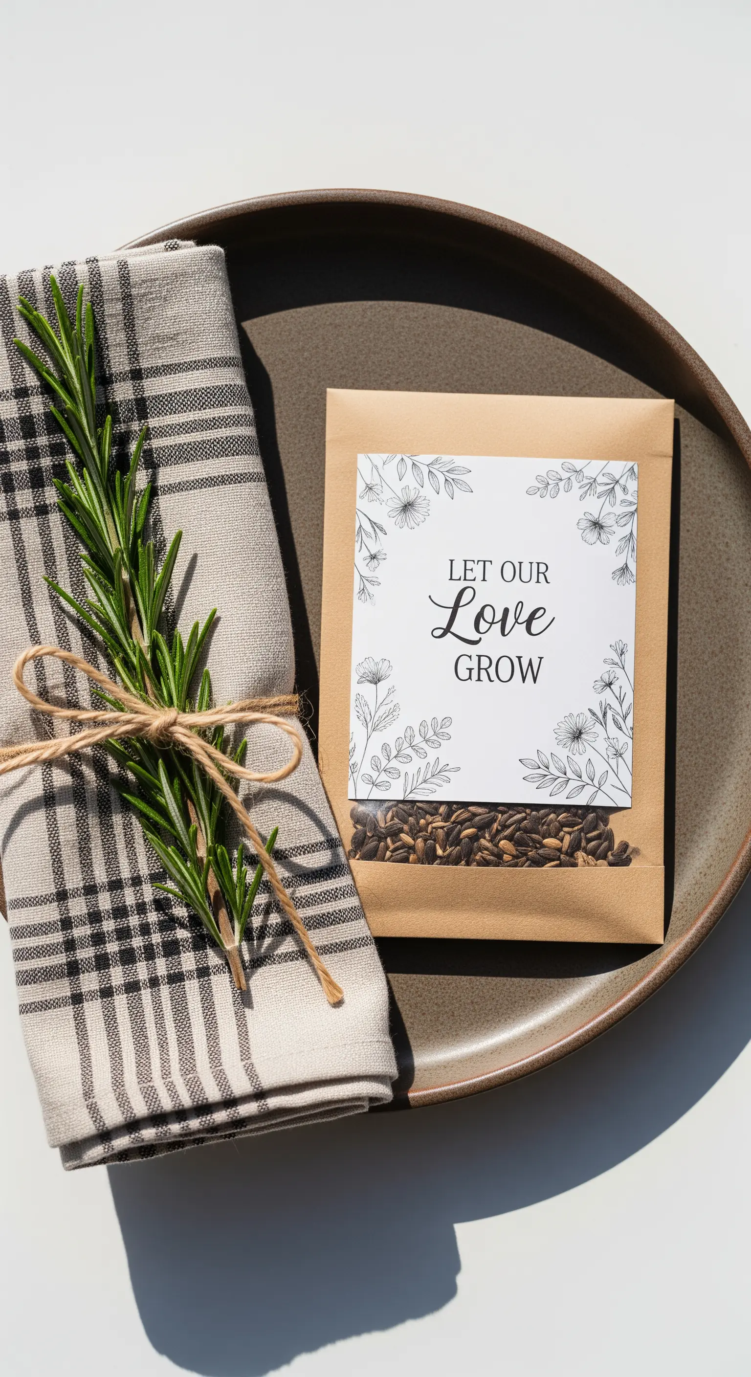 Bustina di semi con la scritta 