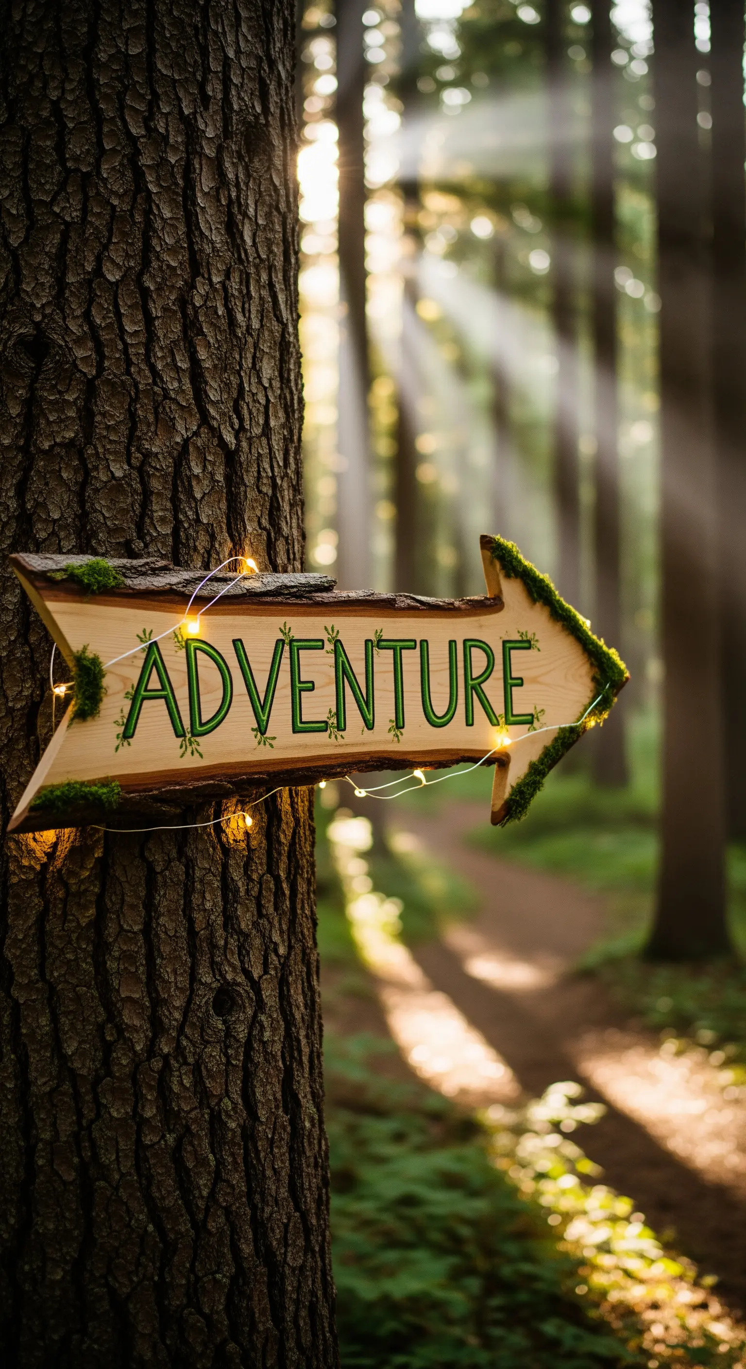 Freccia in legno con scritta 